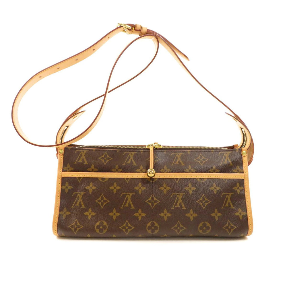 Louis Vuitton Popincourt Shoulder Monogram Long Bag Canvas Brown